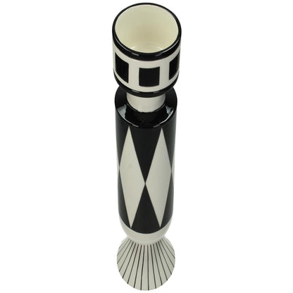 Βάζο ArteLibre Με Σχέδιο Μαύρο Δολομίτης 11x11x39cm - Hippiehome.gr