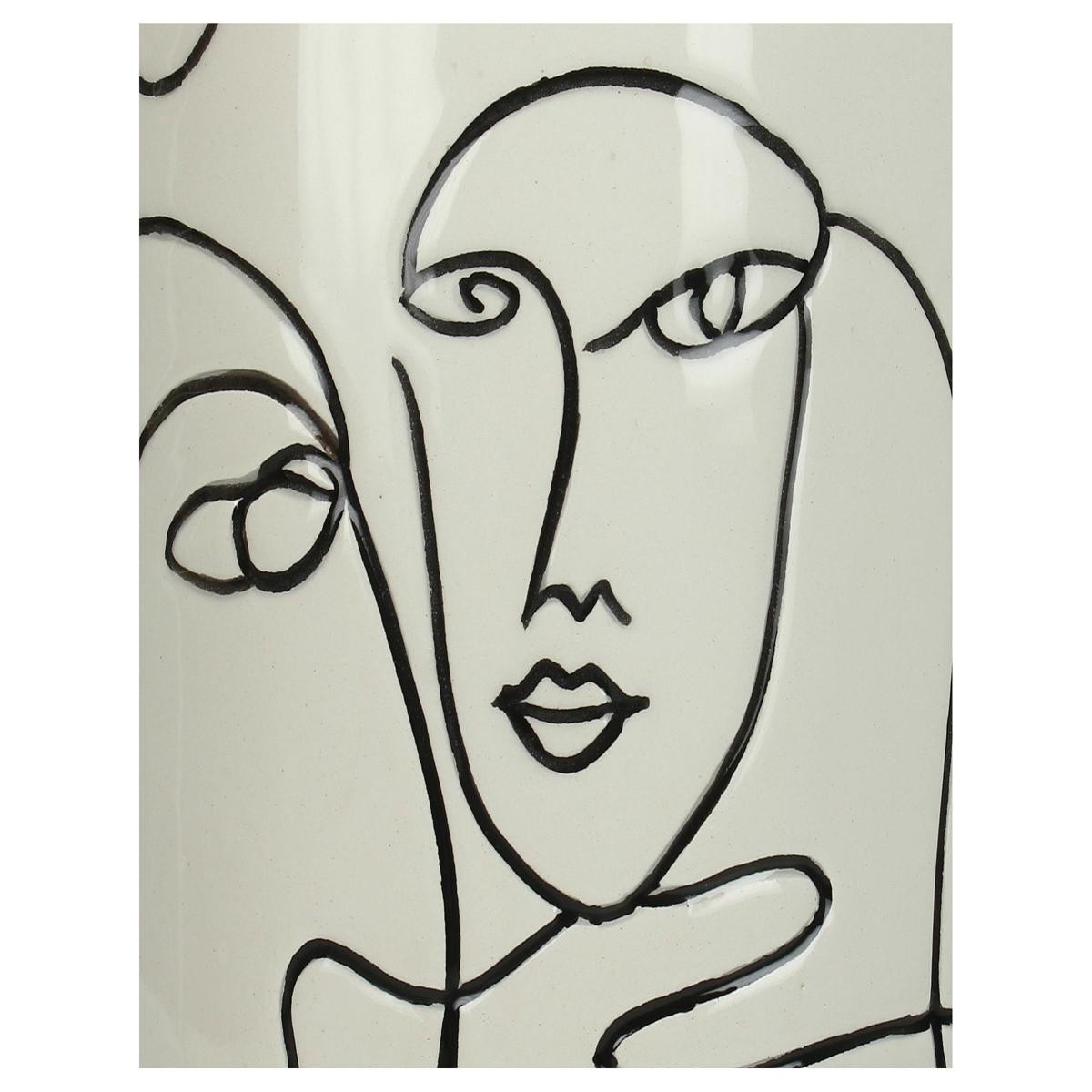 Βάζο ArteLibre Πρόσωπο Λευκό Δολομίτης 12.7x12.7x28.2cm - Hippiehome.gr