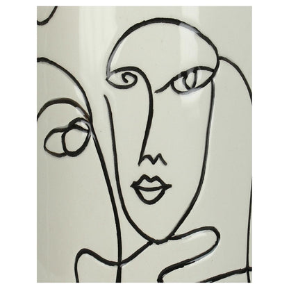 Βάζο ArteLibre Πρόσωπο Λευκό Δολομίτης 12.7x12.7x28.2cm - Hippiehome.gr