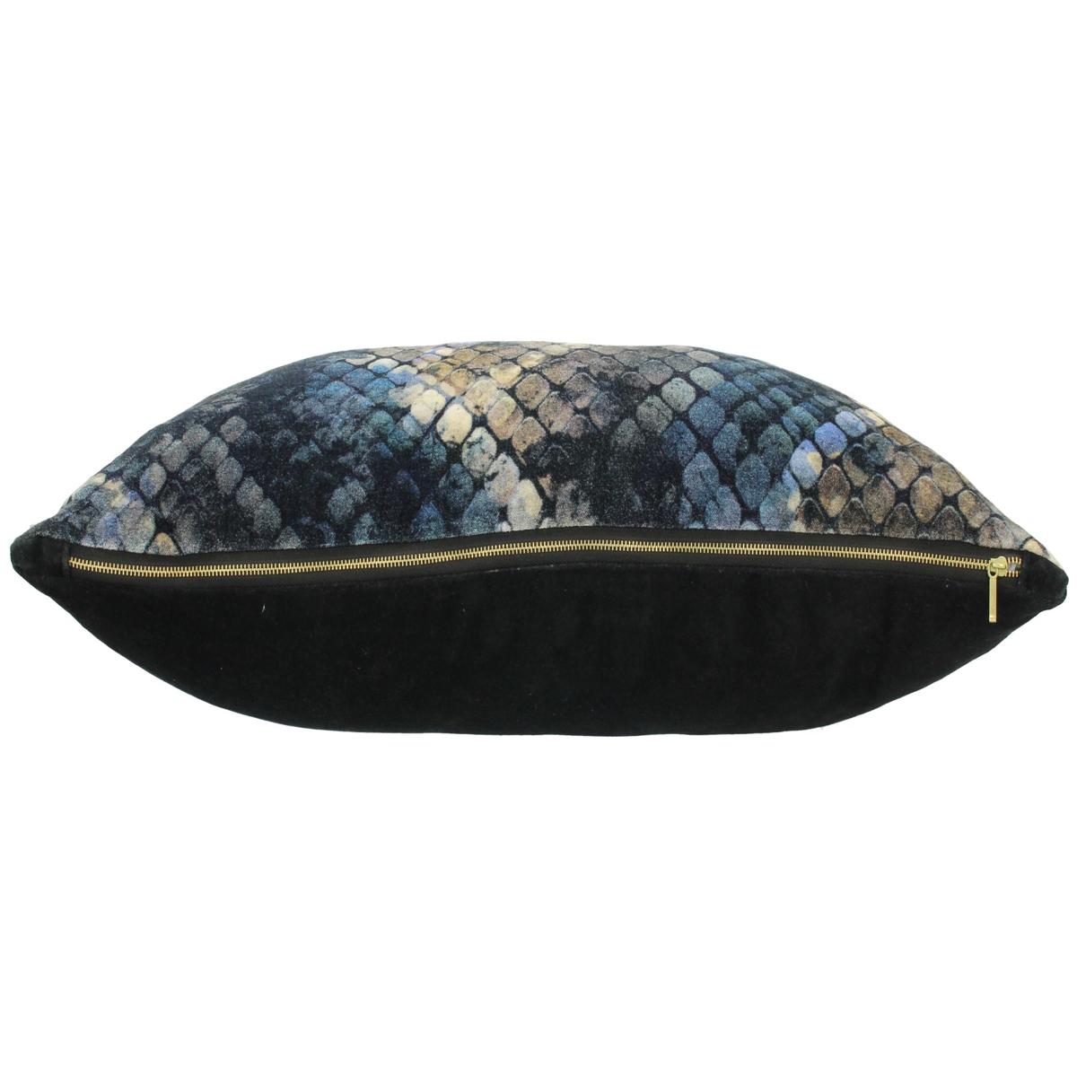 Μαξιλάρι ArteLibre Δέρμα Φιδιού Μπλε Βελούδο 40x60cm - Hippiehome.gr