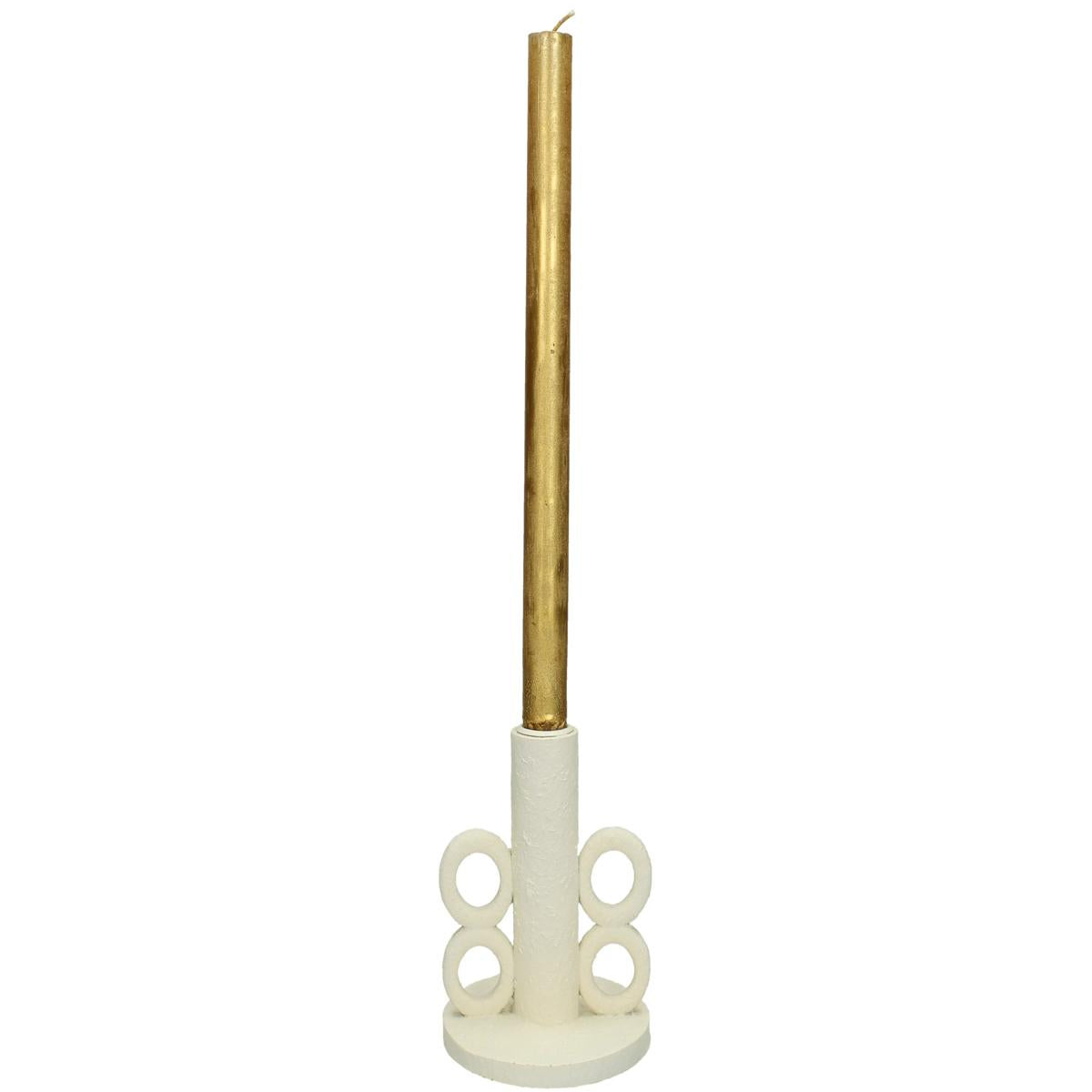 Κηροπήγιο ArteLibre Λευκό Polyresin 11x11x12.4cm - Hippiehome.gr