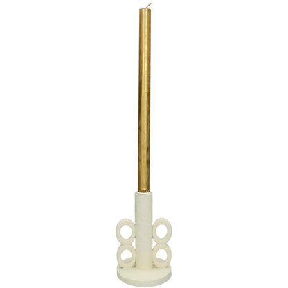 Κηροπήγιο ArteLibre Λευκό Polyresin 11x11x12.4cm - Hippiehome.gr