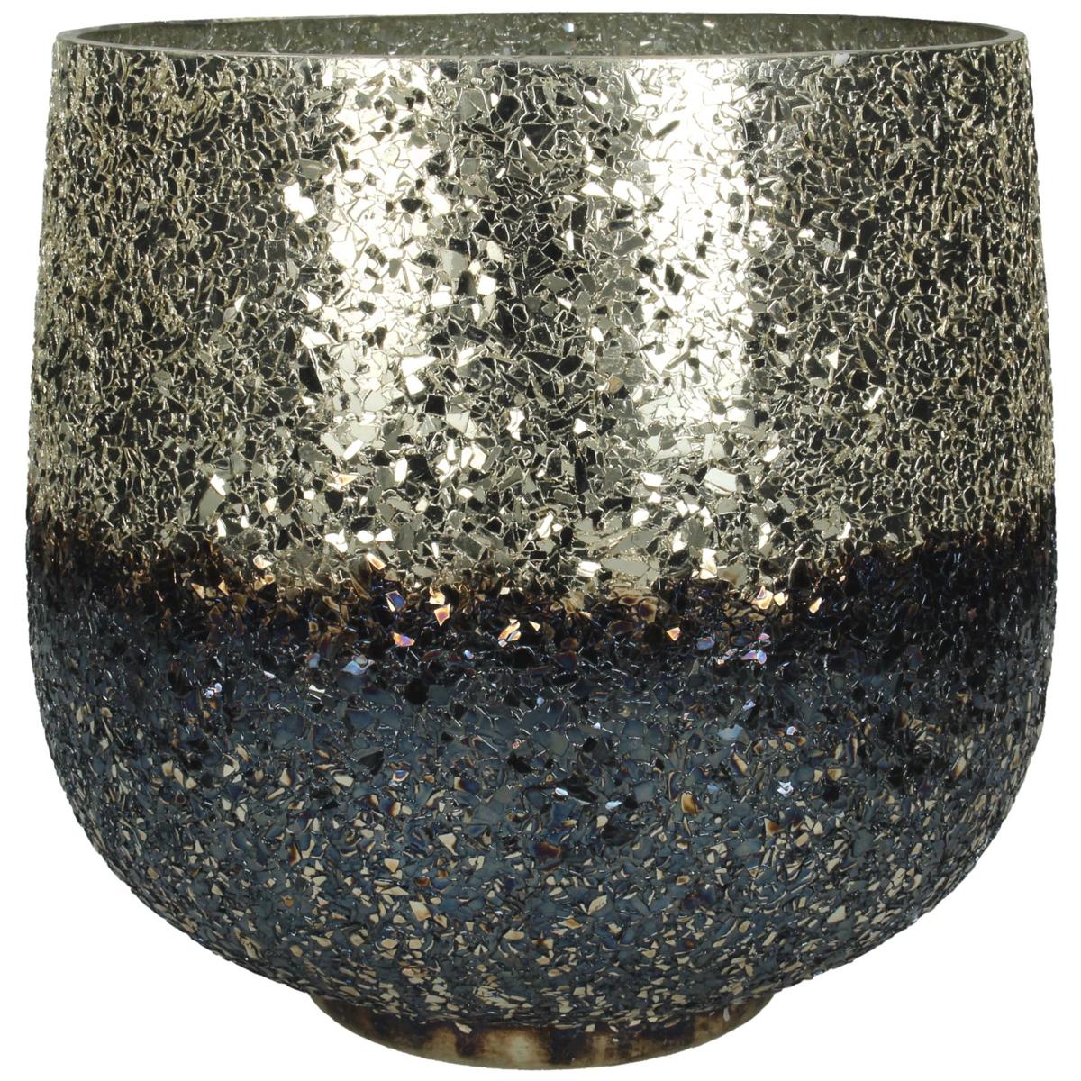 Κηροπήγιο ArteLibre Ασημί Γυαλί 20x20x20cm - Hippiehome.gr