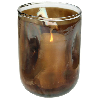 Κηροπήγιο ArteLibre Καφέ Γυαλί 14x14x14cm - Hippiehome.gr