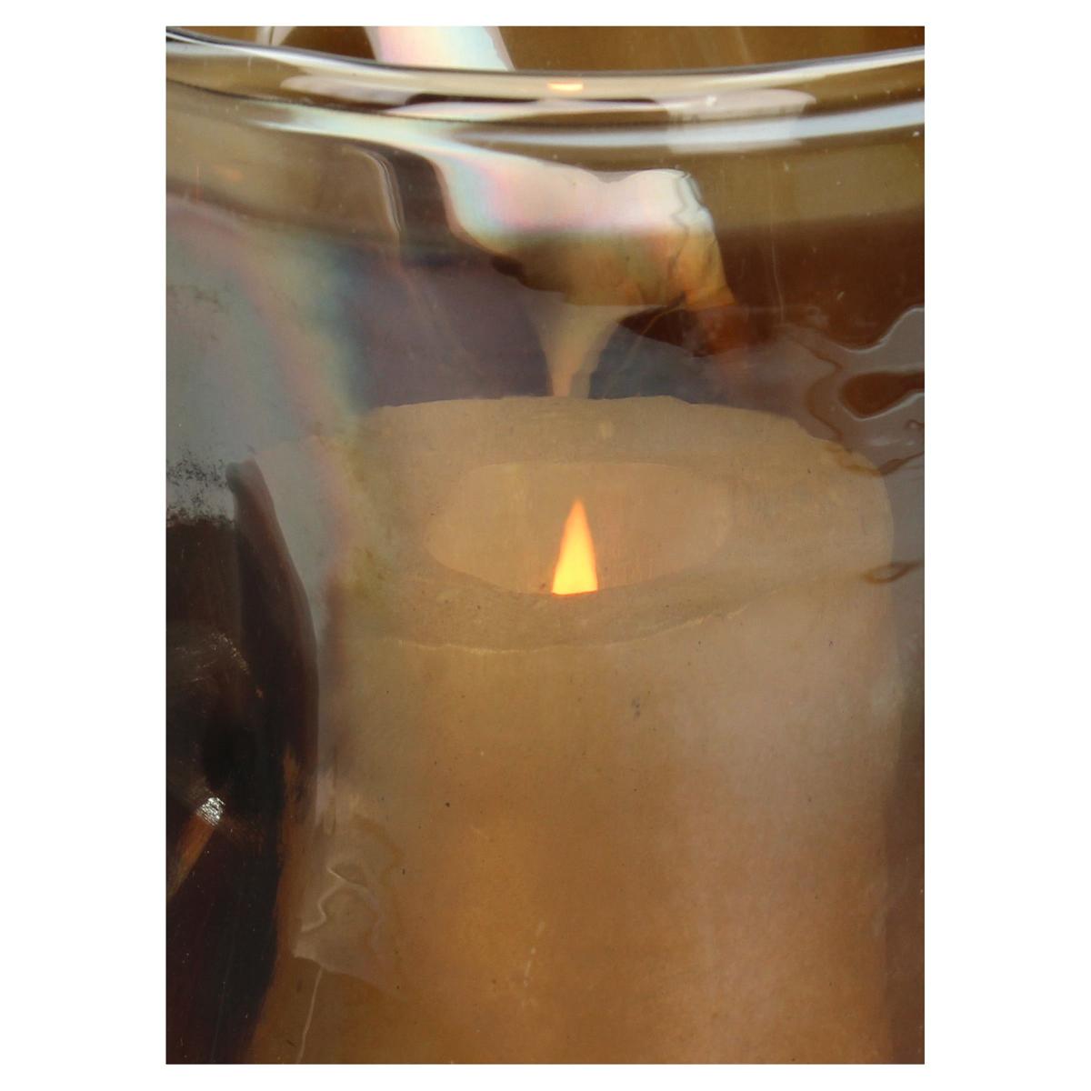 Κηροπήγιο ArteLibre Καφέ Γυαλί 14x14x14cm - Hippiehome.gr