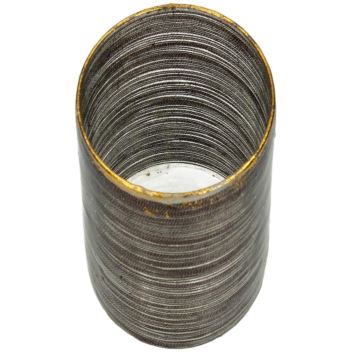 Κηροπήγιο ArteLibre Κορδόνι Καφέ Γυαλί 10x10x11cm - Hippiehome.gr