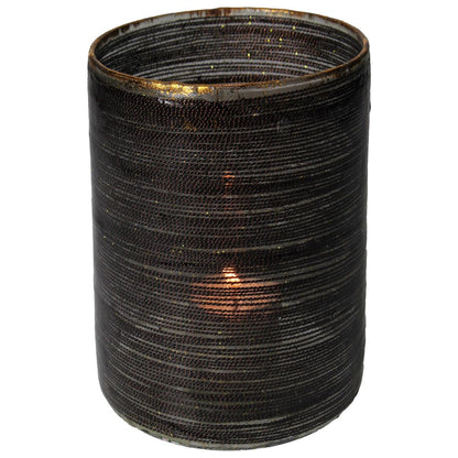 Κηροπήγιο ArteLibre Κορδόνι Καφέ Γυαλί 10x10x11cm - Hippiehome.gr