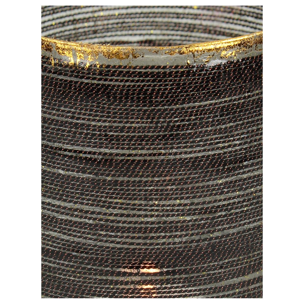 Κηροπήγιο ArteLibre Κορδόνι Καφέ Γυαλί 10x10x11cm - Hippiehome.gr