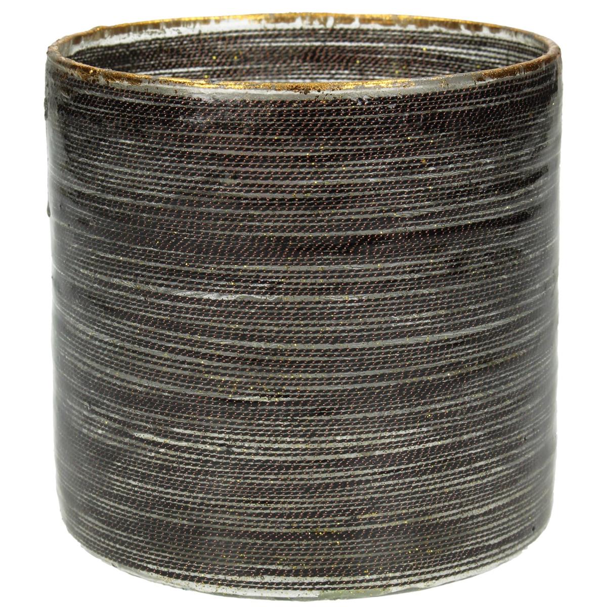 Κηροπήγιο ArteLibre Κορδόνι Καφέ Γυαλί 10x10x11cm - Hippiehome.gr