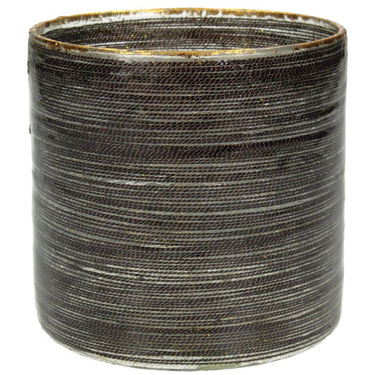 Κηροπήγιο ArteLibre Κορδόνι Καφέ Γυαλί 10x10x11cm - Hippiehome.gr