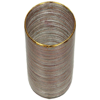 Κηροπήγιο ArteLibre Κορδέλα Πολύχρωμο Γυαλί 12x12x15cm - Hippiehome.gr