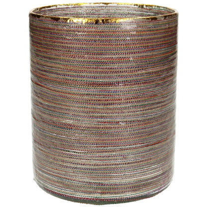 Κηροπήγιο ArteLibre Κορδέλα Πολύχρωμο Γυαλί 12x12x15cm - Hippiehome.gr