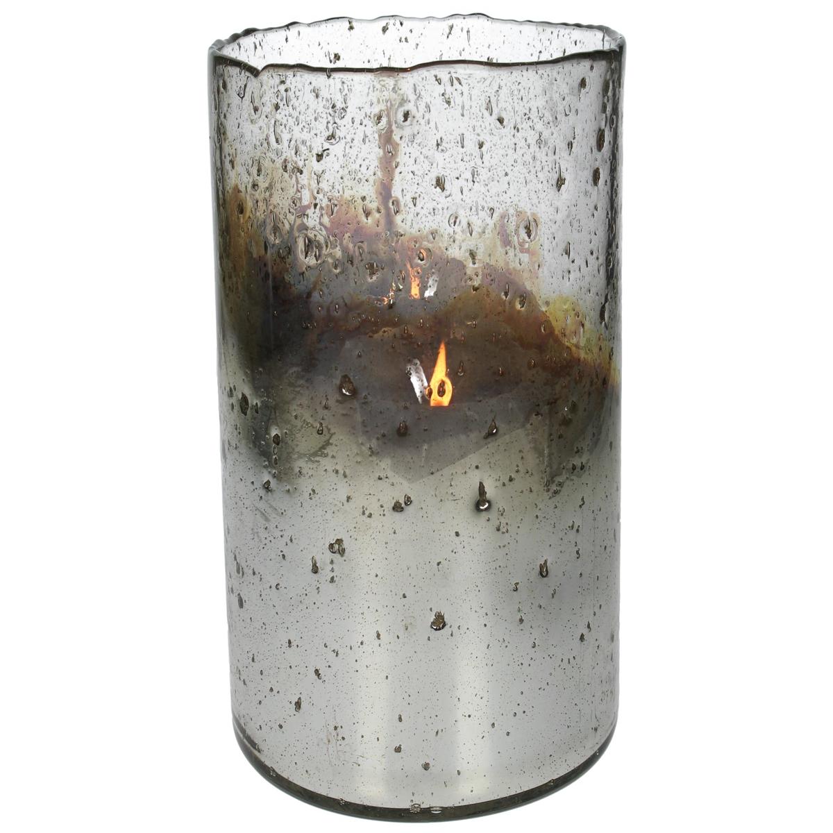 Κηροπήγιο ArteLibre Ασημί Γυαλί 15x15x20cm - Hippiehome.gr