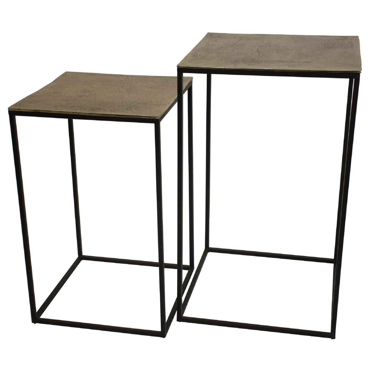 Τραπεζάκι ArteLibre Χρυσό Αλουμίνιο 45x45x70cm Σετ 2Τμχ - Hippiehome.gr