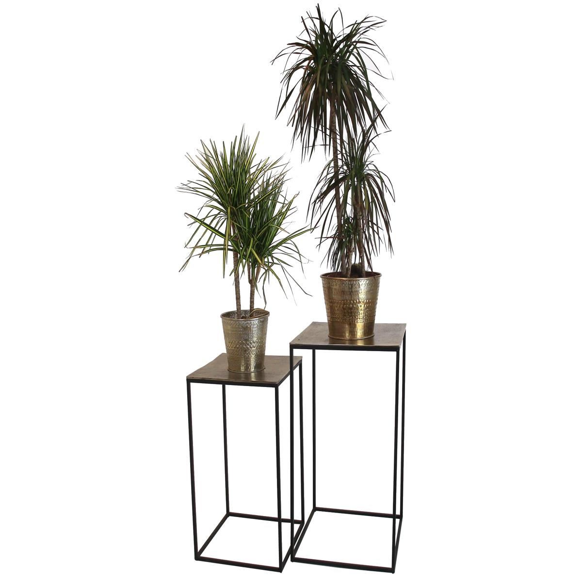 Τραπεζάκι ArteLibre Μαύρο Αλουμίνιο 45x45x70cm Σετ 2Τμχ - Hippiehome.gr