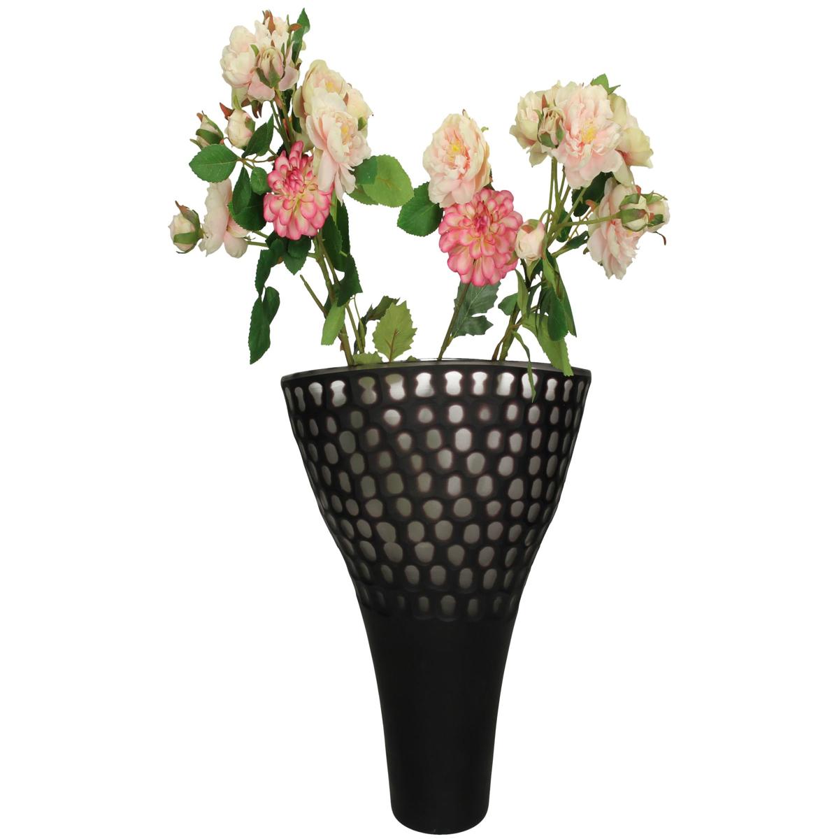 Βάζο ArteLibre Μαύρο Γυαλί 33x26x38cm - Hippiehome.gr