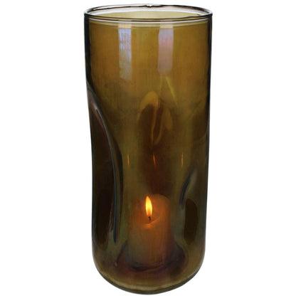 Κηροπήγιο ArteLibre Καφέ Γυαλί 15x15x26cm - Hippiehome.gr
