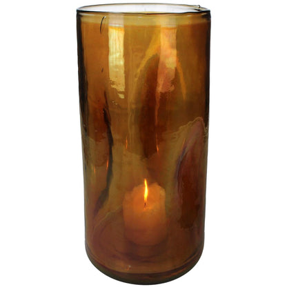 Κηροπήγιο ArteLibre Πορτοκαλί Γυαλί 18x18x26cm - Hippiehome.gr
