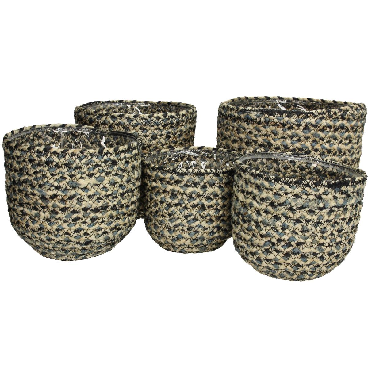 Κασπώ ArteLibre Μπλε Γιούτα 21x21x15cm Σετ 5Τμχ - Hippiehome.gr