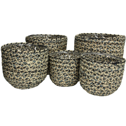 Κασπώ ArteLibre Μπλε Γιούτα 21x21x15cm Σετ 5Τμχ - Hippiehome.gr