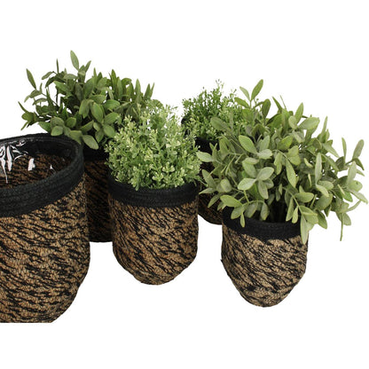 Κασπώ ArteLibre Μαύρο Γιούτα 21x21x15cm Σετ 5Τμχ - Hippiehome.gr