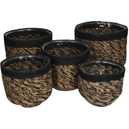 Κασπώ ArteLibre Μαύρο Γιούτα 21x21x15cm Σετ 5Τμχ - Hippiehome.gr