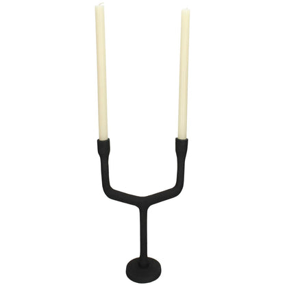Κηροπήγιο ArteLibre Μαύρο Αλουμίνιο 23.5x10x28.5cm - Hippiehome.gr