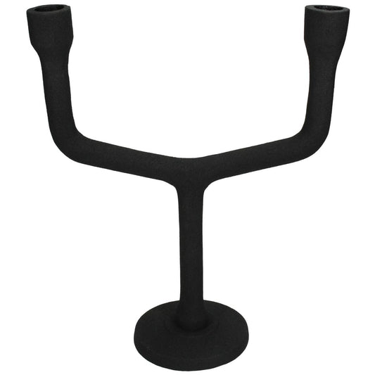 Κηροπήγιο ArteLibre Μαύρο Αλουμίνιο 23.5x10x28.5cm - Hippiehome.gr