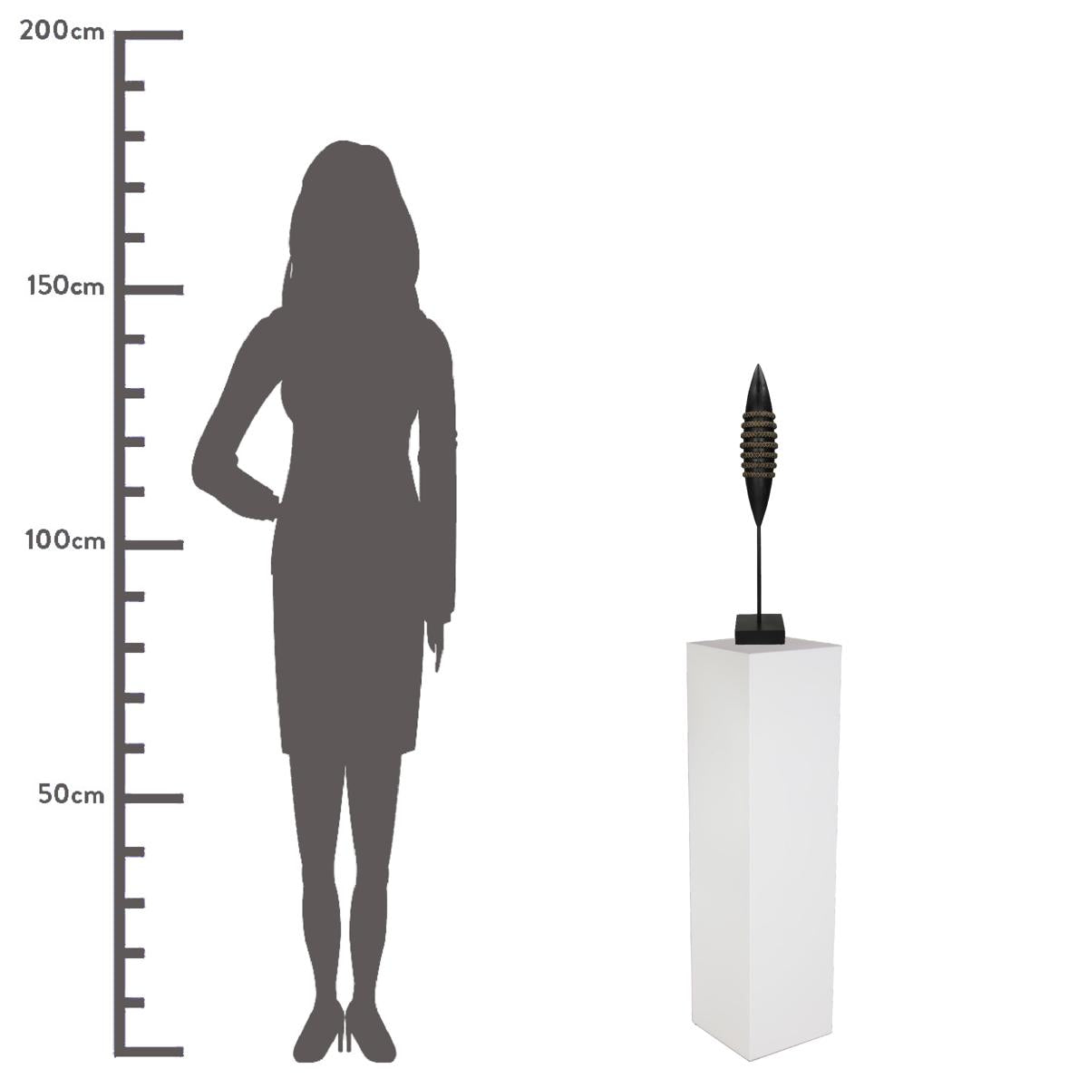 Διακοσμητικό ArteLibre Tribal Μαύρο Polyresin 10x10x55cm - Hippiehome.gr