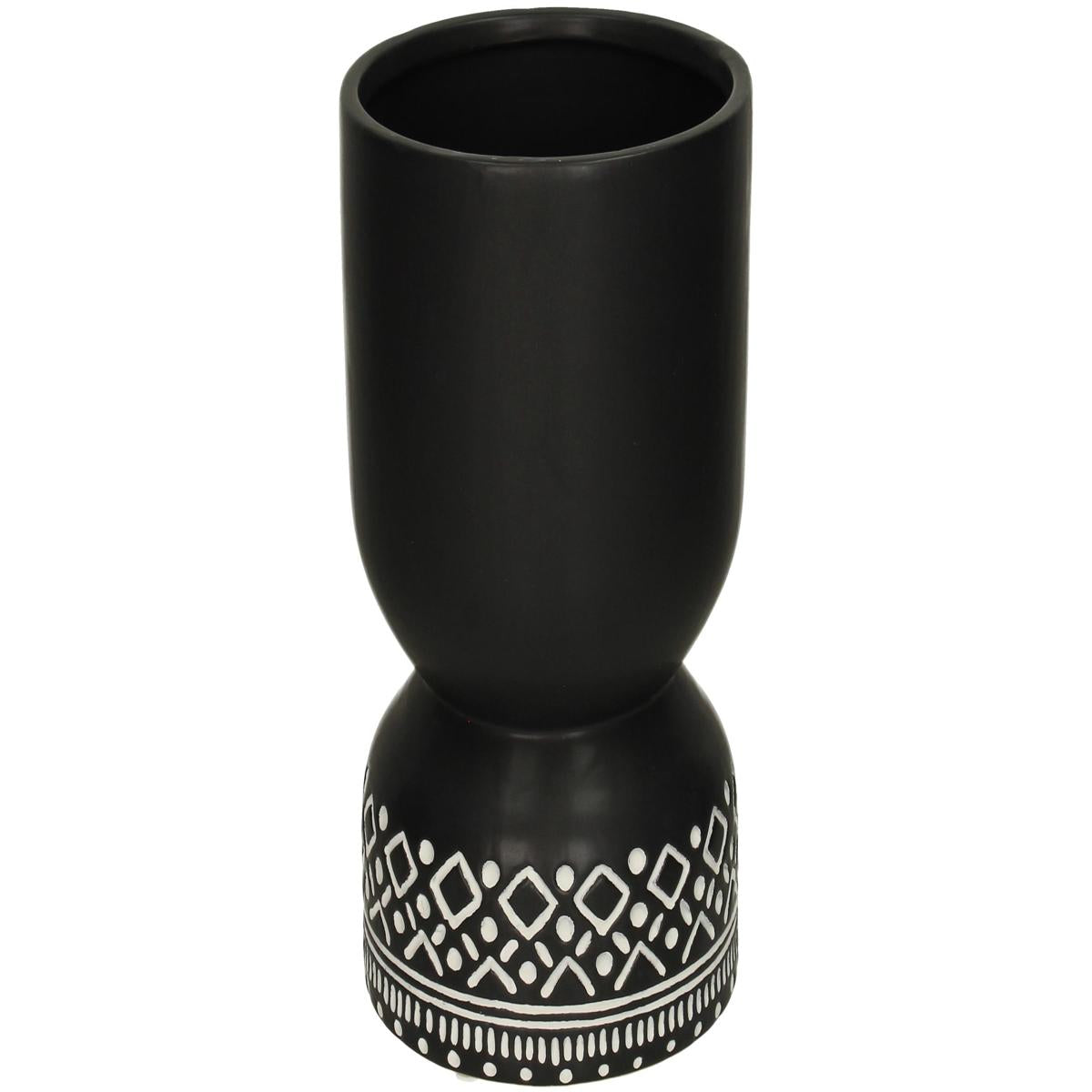 Κασπώ ArteLibre Tribal Μαύρο Κεραμικό 15x15x27.5cm - Hippiehome.gr