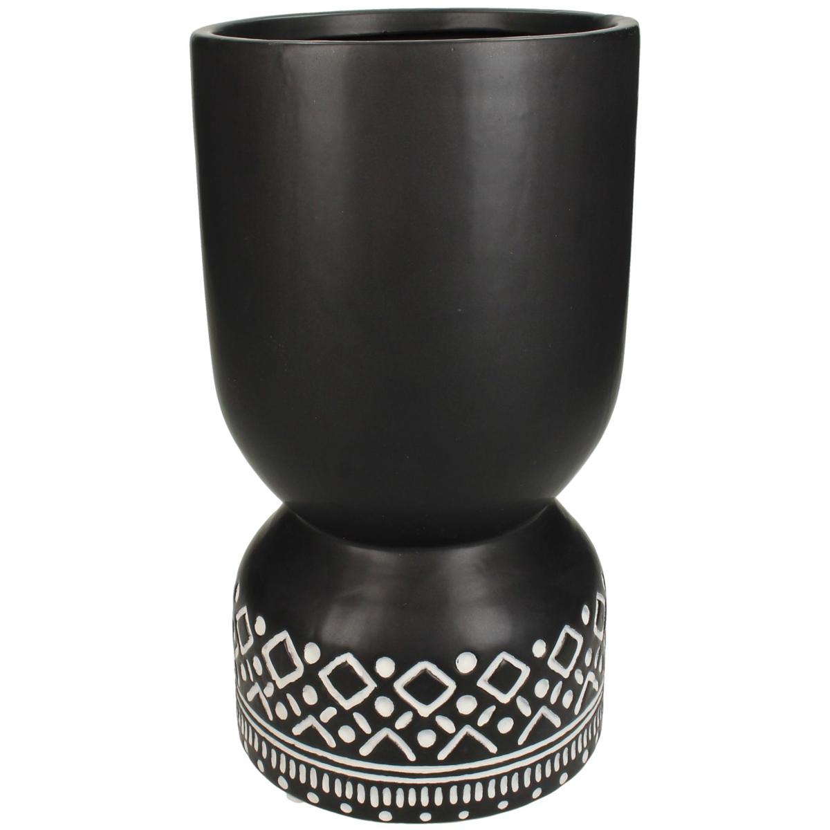 Κασπώ ArteLibre Tribal Μαύρο Κεραμικό 15x15x27.5cm - Hippiehome.gr