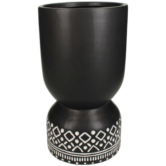 Κασπώ ArteLibre Tribal Μαύρο Κεραμικό 15x15x27.5cm - Hippiehome.gr