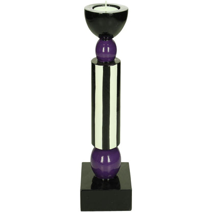 Κηροπήγιο ArteLibre Μοβ Polyresin 8.2x8.2x24cm - Hippiehome.gr