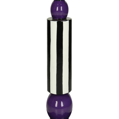 Κηροπήγιο ArteLibre Μοβ Polyresin 8.2x8.2x24cm - Hippiehome.gr