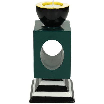 Κηροπήγιο ArteLibre Πετρόλ Polyresin 9.2x9.2x14.5cm - Hippiehome.gr