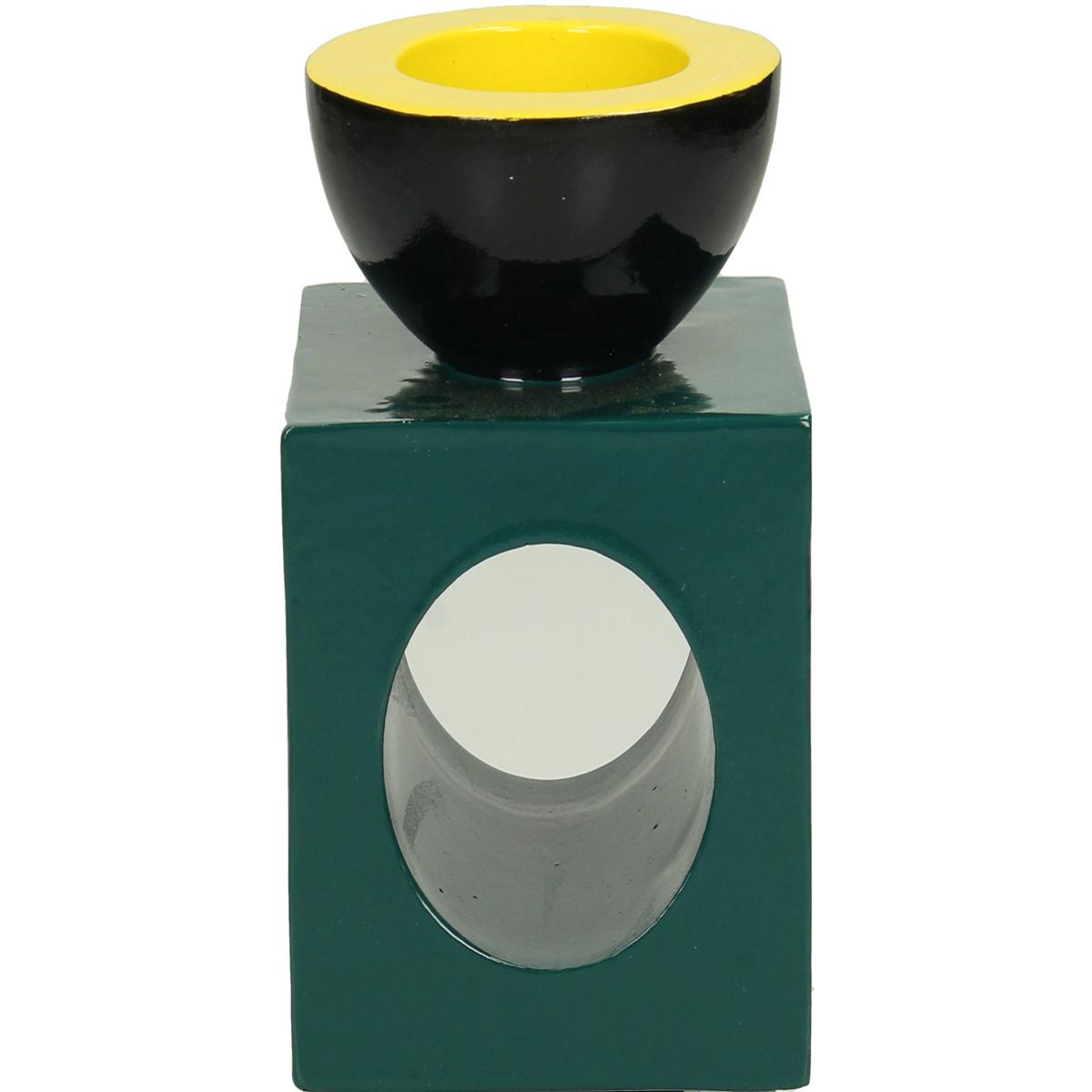 Κηροπήγιο ArteLibre Πετρόλ Polyresin 9.2x9.2x14.5cm - Hippiehome.gr