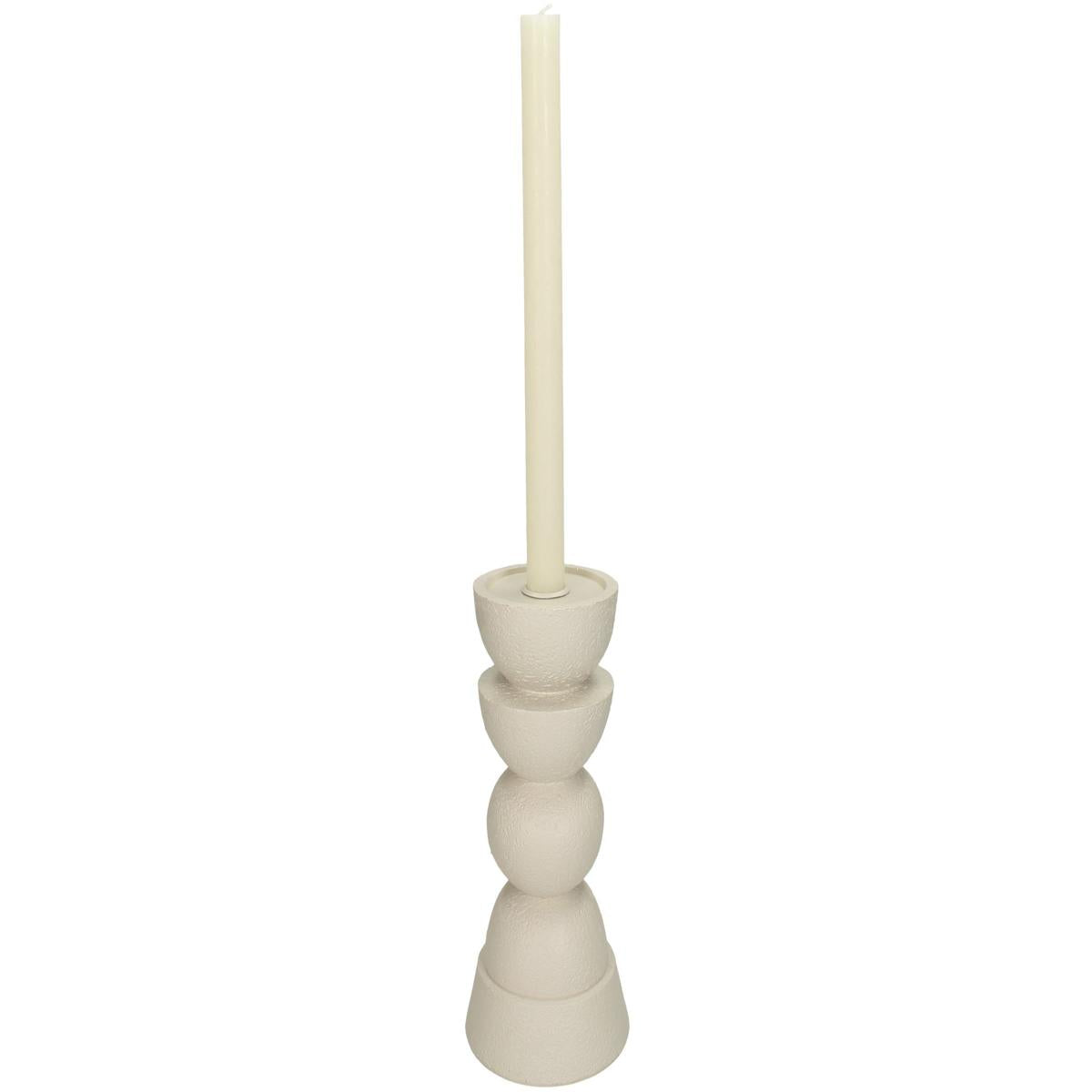 Κηροπήγιο ArteLibre Στολίδι Ιβουάρ Polyresin 11x11x23cm - Hippiehome.gr