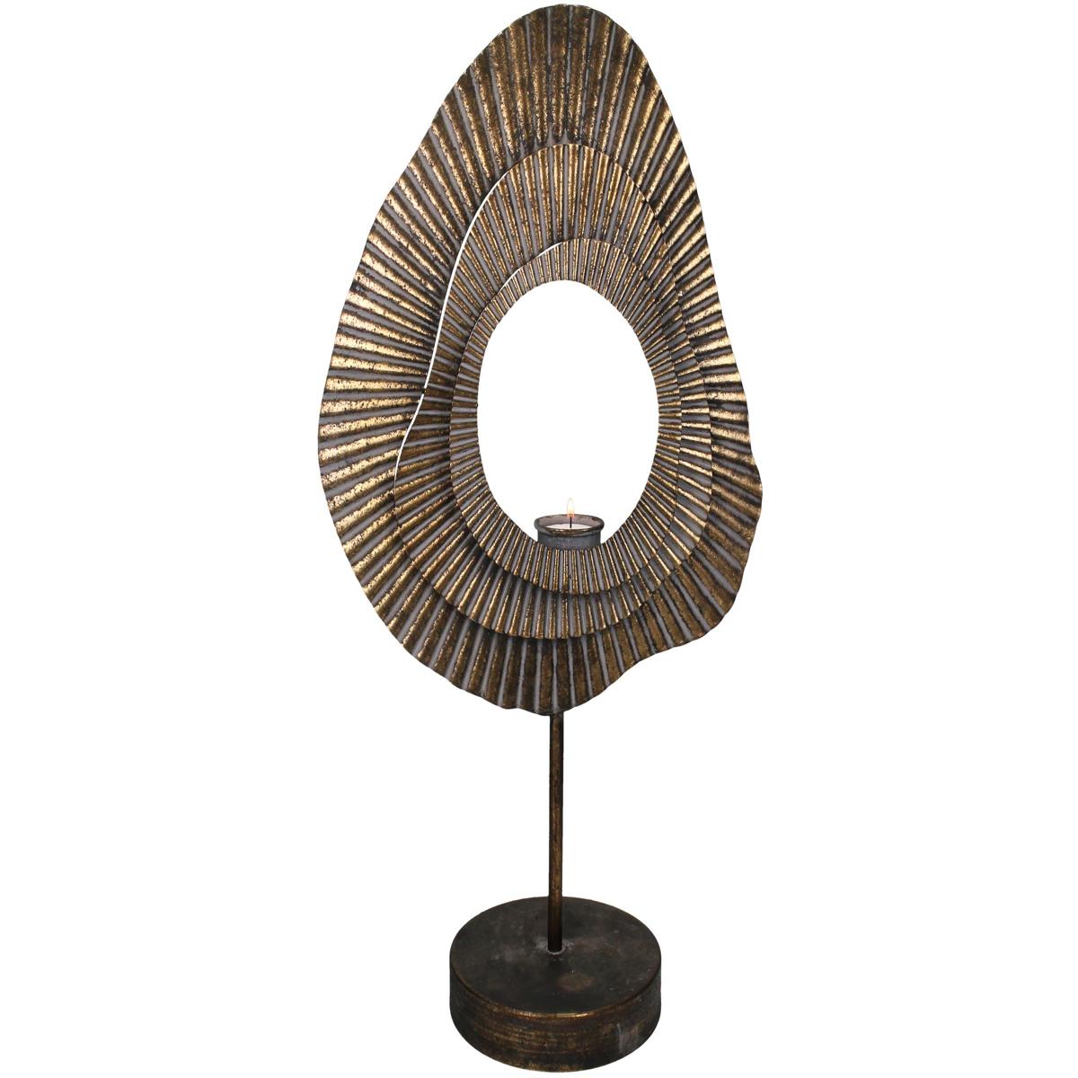 Κηροπήγιο ArteLibre Καφέ Μέταλλο 30x15x52cm - Hippiehome.gr