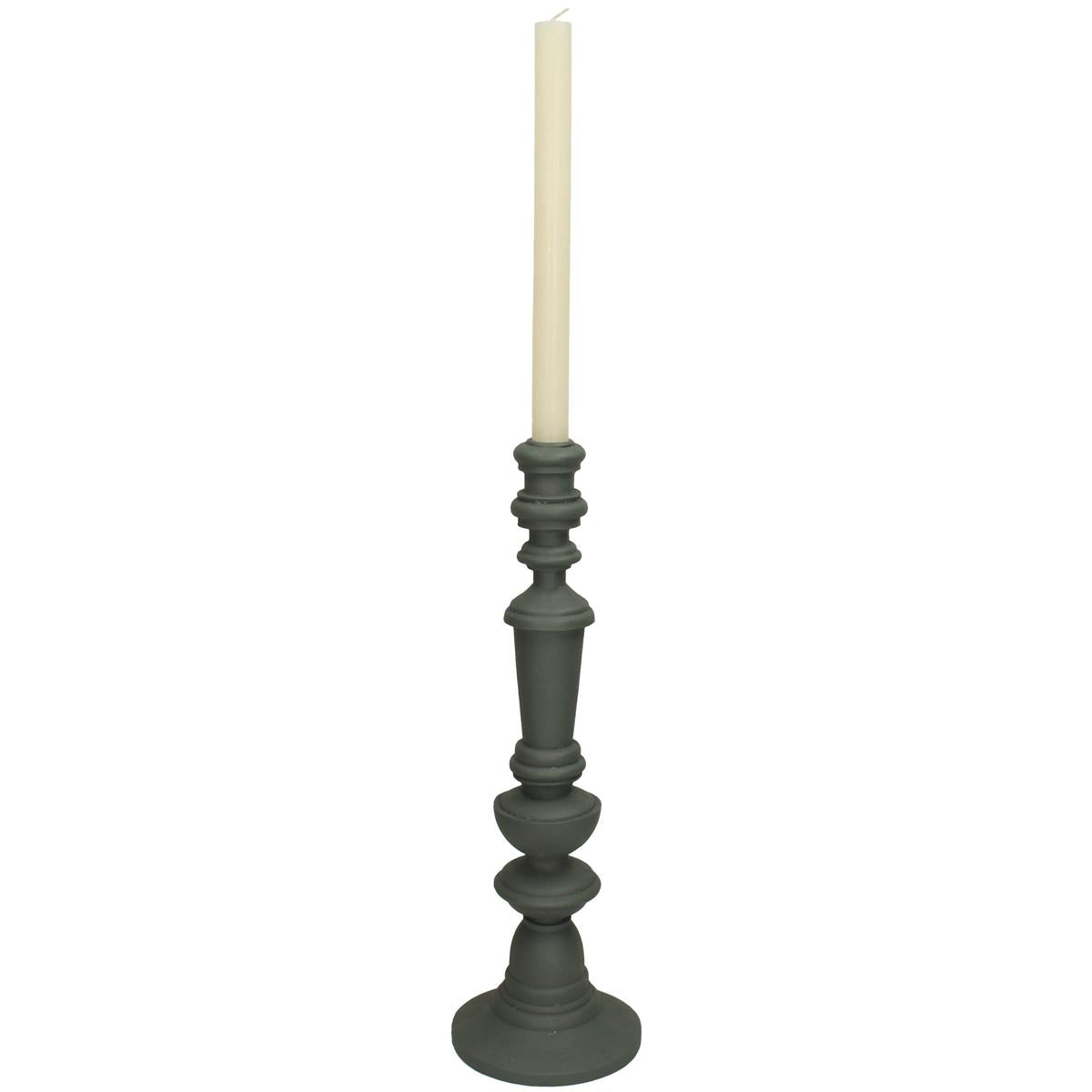 Κηροπήγιο ArteLibre Γκρι Polyresin 13.5x13.5x41cm - Hippiehome.gr