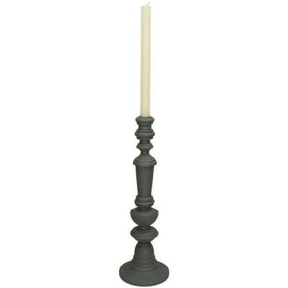 Κηροπήγιο ArteLibre Γκρι Polyresin 13.5x13.5x41cm - Hippiehome.gr