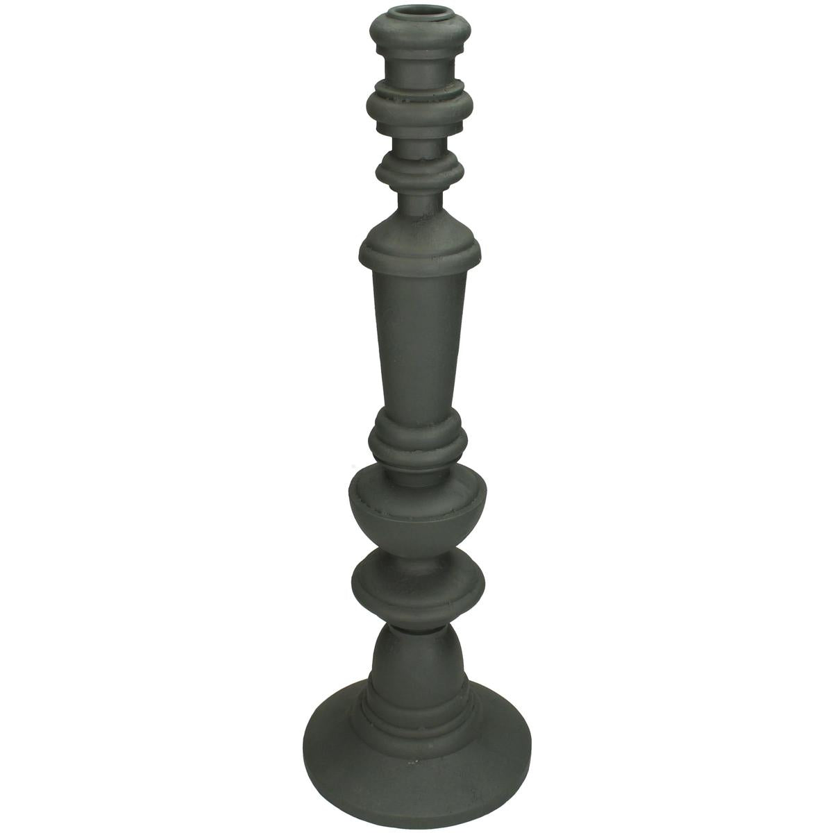 Κηροπήγιο ArteLibre Γκρι Polyresin 13.5x13.5x41cm - Hippiehome.gr