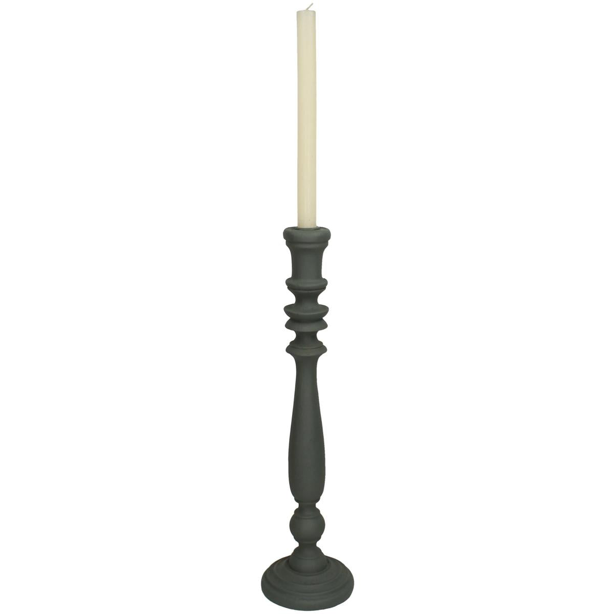 Κηροπήγιο ArteLibre Γκρι Polyresin 12.5x12.5x48cm - Hippiehome.gr