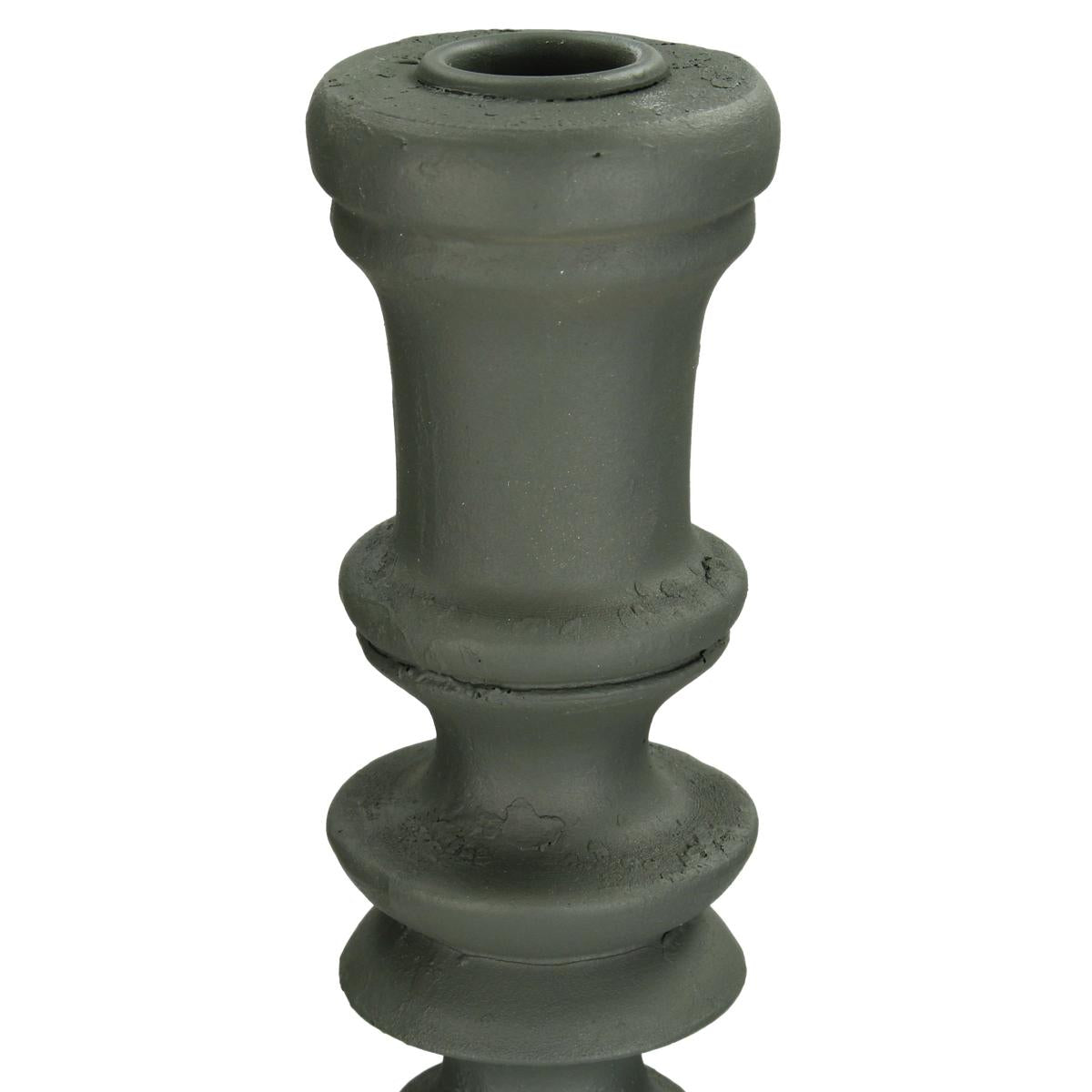 Κηροπήγιο ArteLibre Γκρι Polyresin 12.5x12.5x48cm - Hippiehome.gr