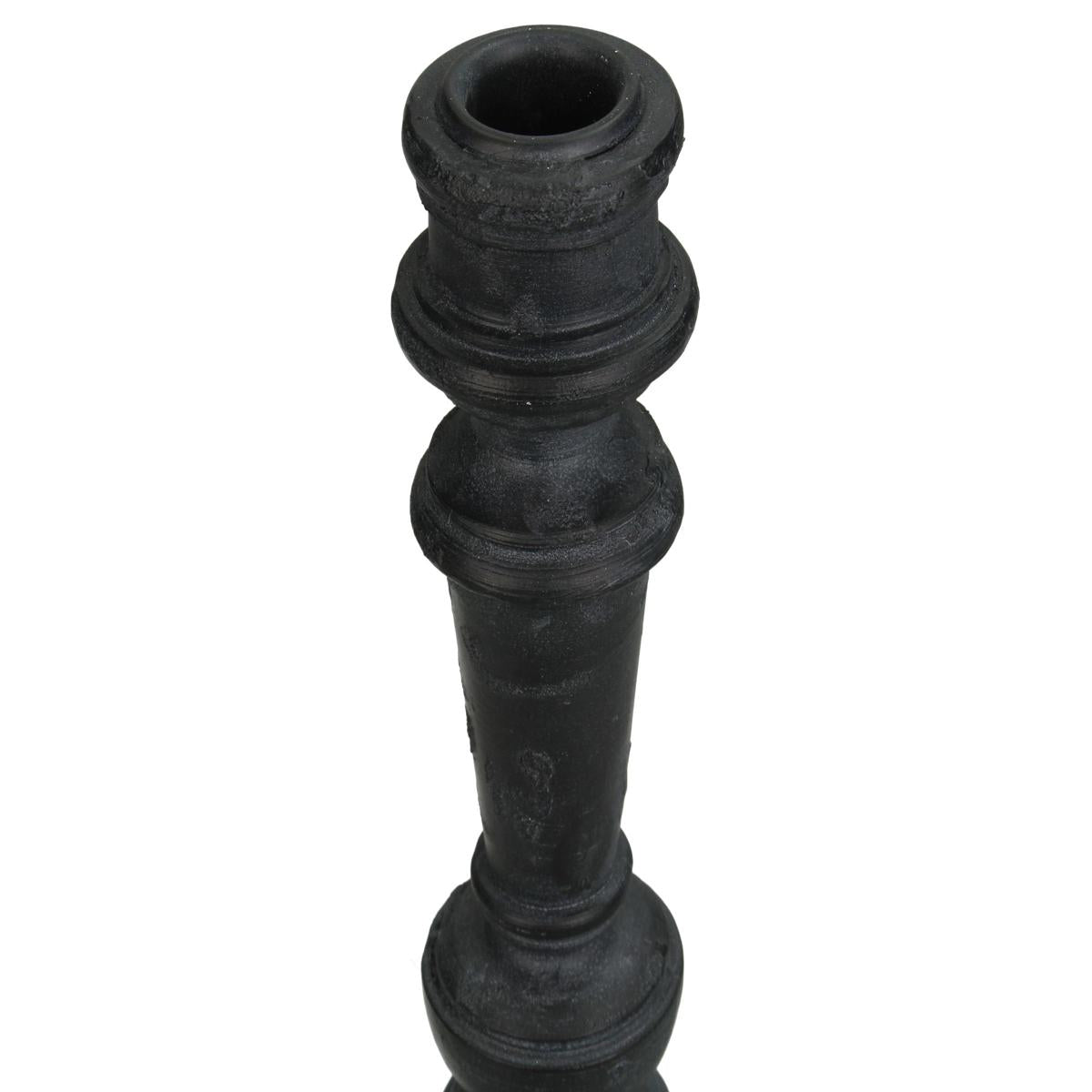 Κηροπήγιο ArteLibre Μαύρο Polyresin 8.5x8.5x20cm - Hippiehome.gr