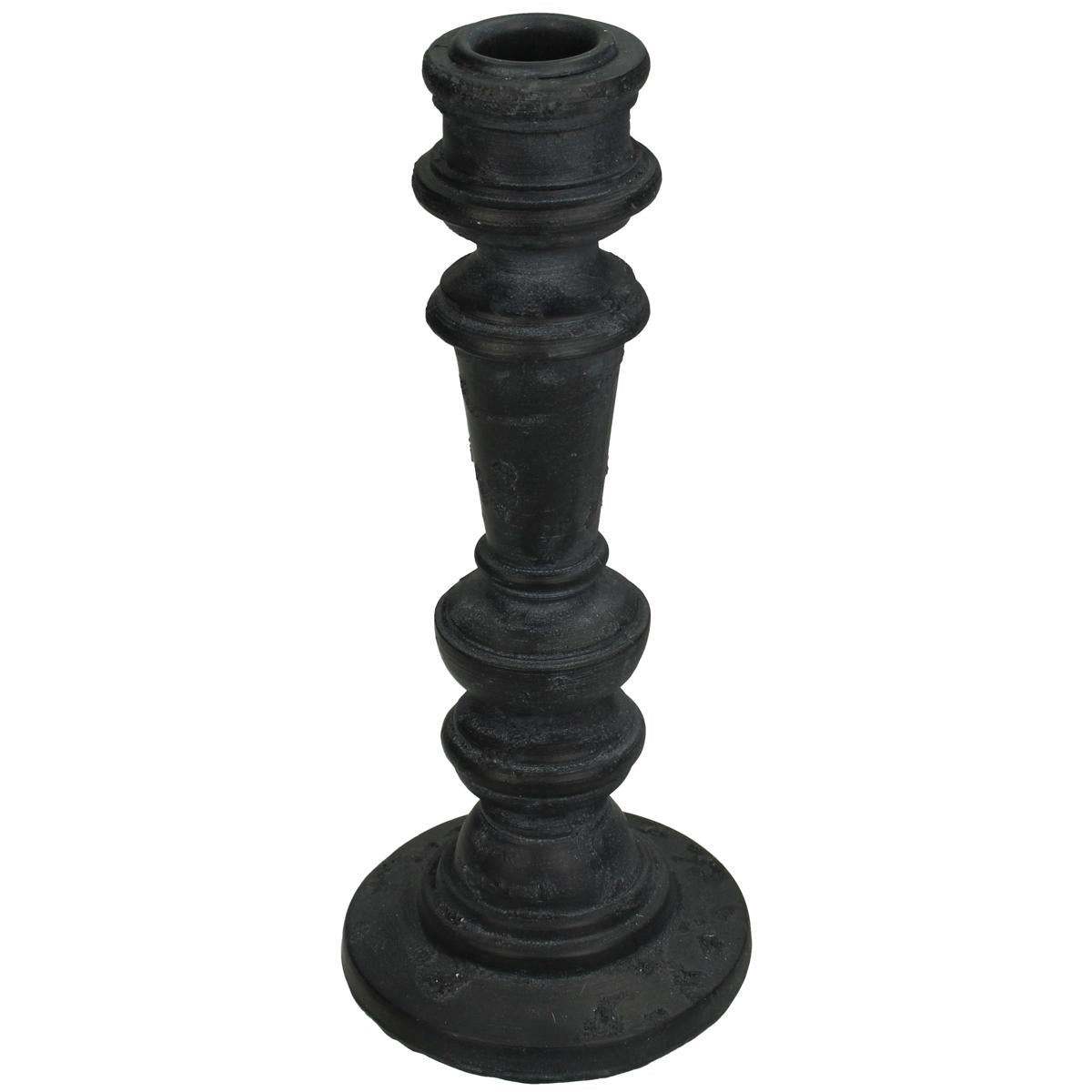 Κηροπήγιο ArteLibre Μαύρο Polyresin 8.5x8.5x20cm - Hippiehome.gr