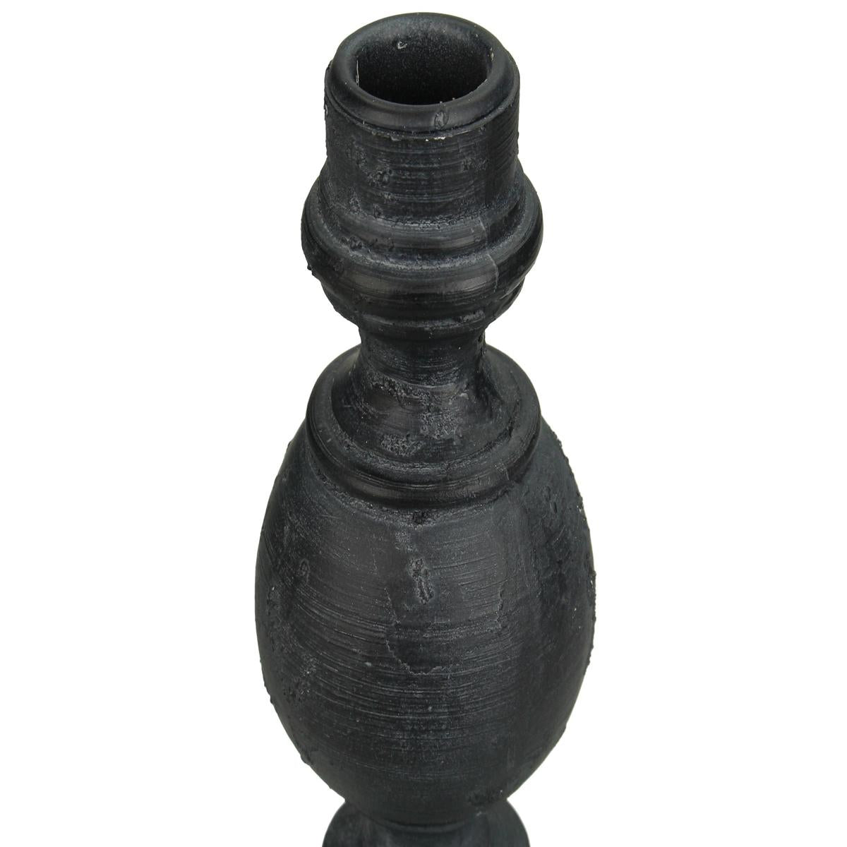 Κηροπήγιο ArteLibre Μαύρο Polyresin 8.5x8.5x22cm - Hippiehome.gr