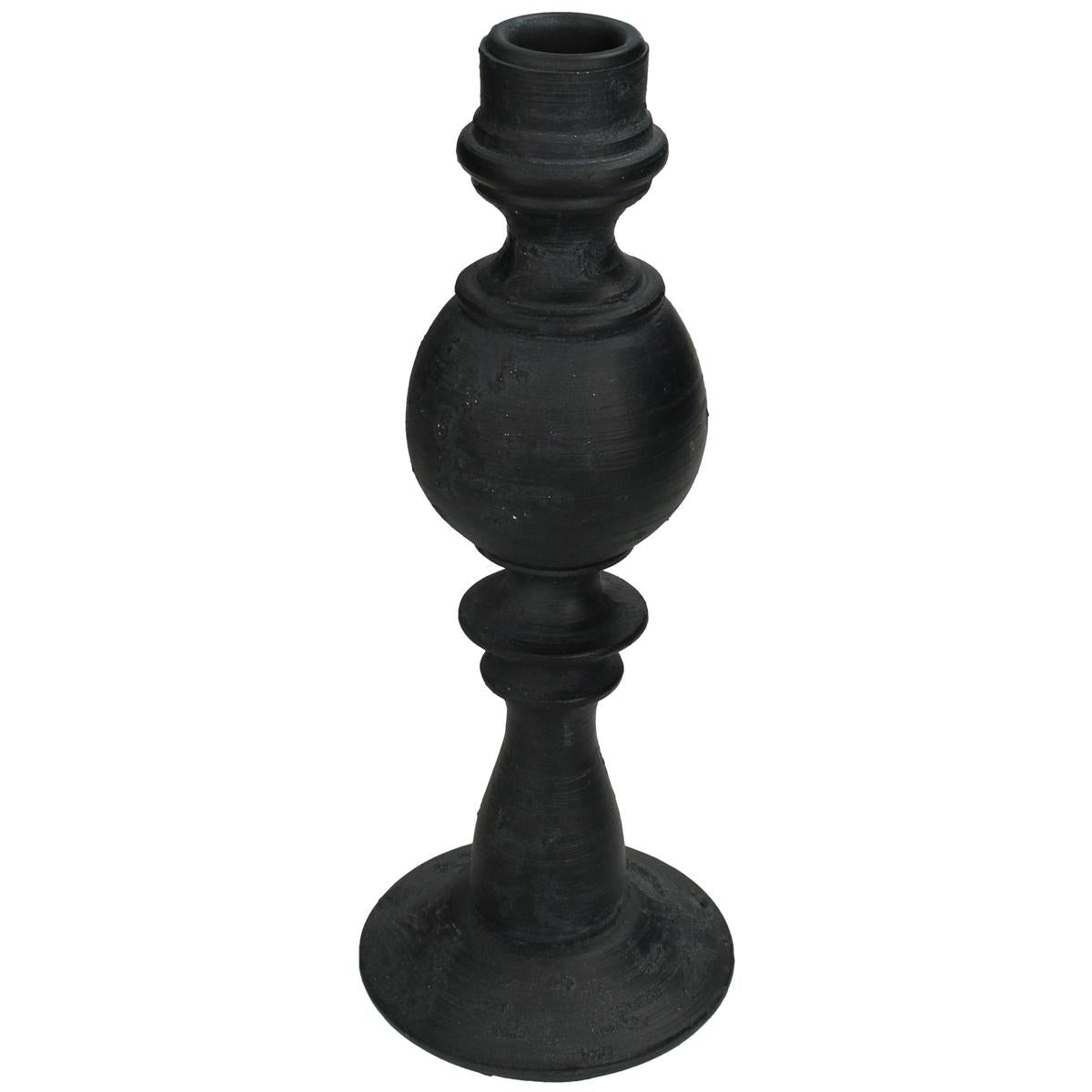 Κηροπήγιο ArteLibre Μαύρο Polyresin 8.5x8.5x22cm - Hippiehome.gr