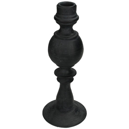 Κηροπήγιο ArteLibre Μαύρο Polyresin 8.5x8.5x22cm - Hippiehome.gr