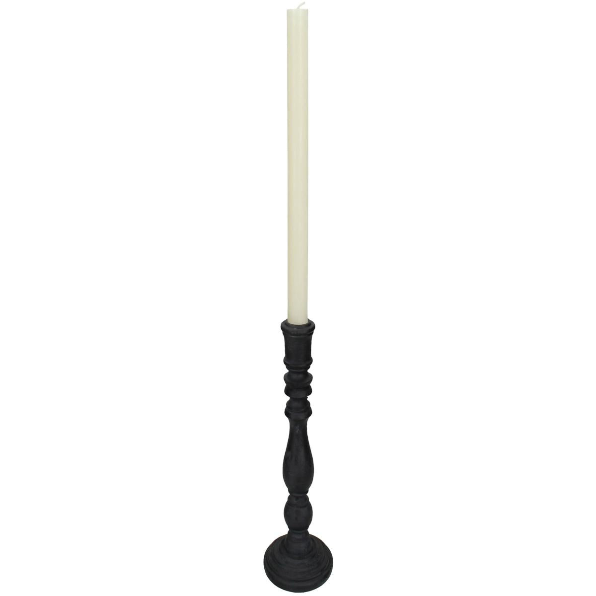 Κηροπήγιο ArteLibre Μαύρο Polyresin 8.5x8.5x24cm - Hippiehome.gr