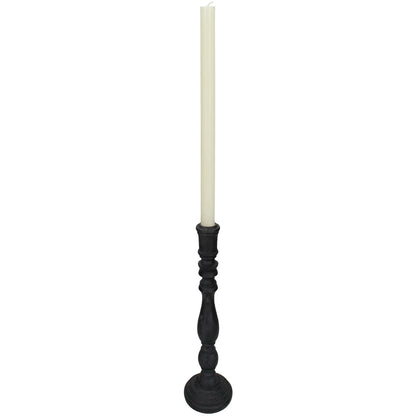 Κηροπήγιο ArteLibre Μαύρο Polyresin 8.5x8.5x24cm - Hippiehome.gr